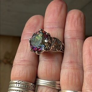 925 Sterling Mystic Topaz Ring, 6